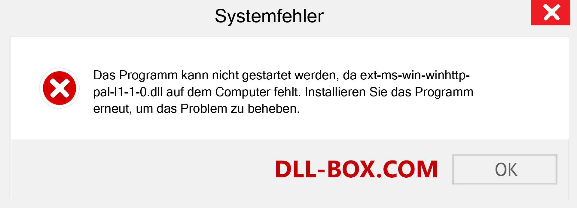 ext-ms-win-winhttp-pal-l1-1-0.dll-Datei fehlt?. Download für Windows 7, 8, 10 - Fix ext-ms-win-winhttp-pal-l1-1-0 dll Missing Error unter Windows, Fotos, Bildern